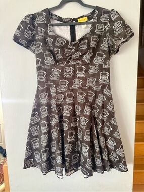 Bernie Dexter Novelty Coffee Espresso Chalkboard Fit & Flare Dress